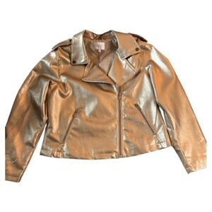 Jaclyn Smith Faux Metallic Gold Women’s Jacket